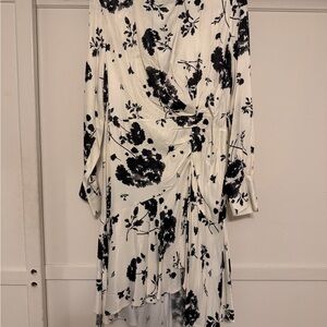 H&M Black Floral Long Sleeve Dress